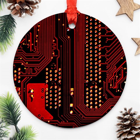 Technology Computer Circuit Round Ornament (Two Sides) from ArtsNow.com Front