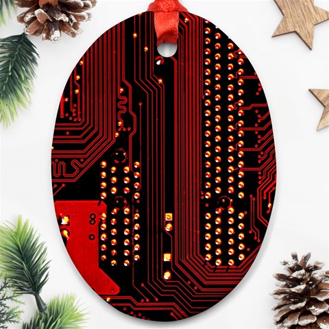 Technology Computer Circuit Oval Ornament (Two Sides) from ArtsNow.com Front