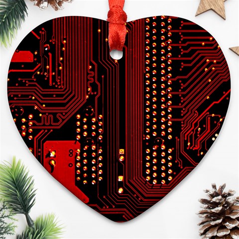 Technology Computer Circuit Heart Ornament (Two Sides) from ArtsNow.com Back