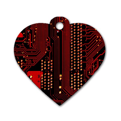 Technology Computer Circuit Dog Tag Heart (Two Sides) from ArtsNow.com Front
