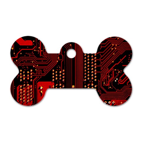 Technology Computer Circuit Dog Tag Bone (One Side) from ArtsNow.com Front