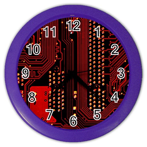 Technology Computer Circuit Color Wall Clock from ArtsNow.com Front
