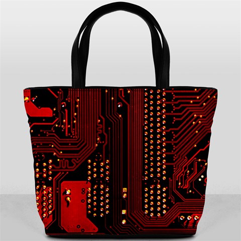 Technology Computer Circuit Bucket Bag from ArtsNow.com Front