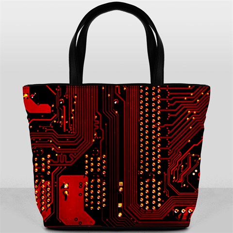 Technology Computer Circuit Bucket Bag from ArtsNow.com Back