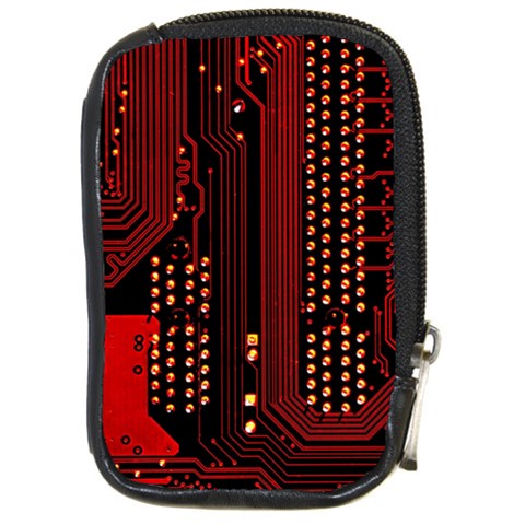 Technology Computer Circuit Compact Camera Leather Case from ArtsNow.com Front