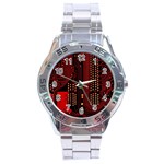 Technology Computer Circuit Stainless Steel Analogue Watch