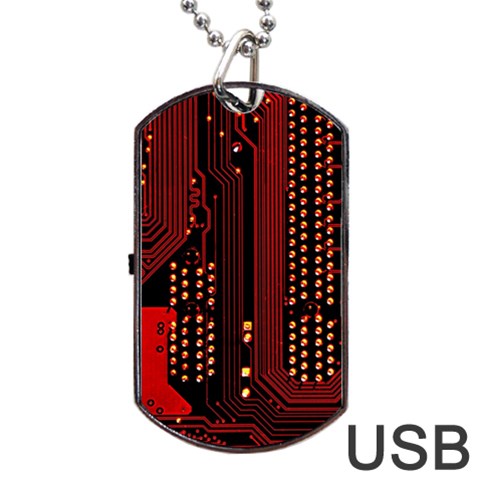 Technology Computer Circuit Dog Tag USB Flash (Two Sides) from ArtsNow.com Front