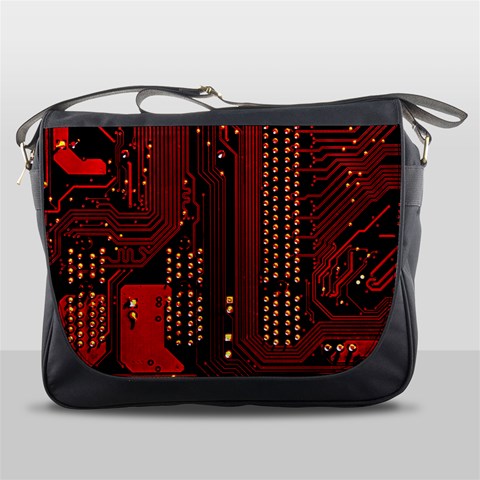 Technology Computer Circuit Messenger Bag from ArtsNow.com Front