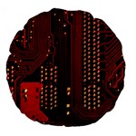 Technology Computer Circuit Large 18  Premium Round Cushions