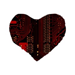 Technology Computer Circuit Standard 16  Premium Heart Shape Cushions from ArtsNow.com Back