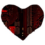Technology Computer Circuit Large 19  Premium Heart Shape Cushions