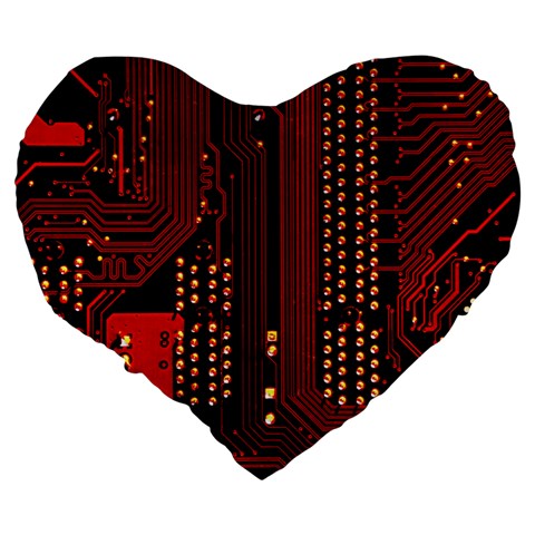Technology Computer Circuit Large 19  Premium Heart Shape Cushions from ArtsNow.com Back