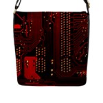 Technology Computer Circuit Flap Closure Messenger Bag (L)