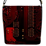 Technology Computer Circuit Flap Closure Messenger Bag (S)