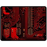 Technology Computer Circuit Two Sides Fleece Blanket (Large)