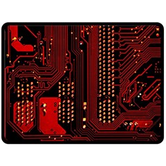 Technology Computer Circuit Two Sides Fleece Blanket (Large) from ArtsNow.com 80 x60  Blanket Back