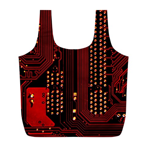 Technology Computer Circuit Full Print Recycle Bag (L) from ArtsNow.com Front