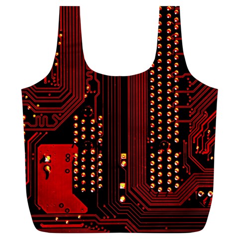 Technology Computer Circuit Full Print Recycle Bag (XL) from ArtsNow.com Front