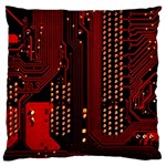 Technology Computer Circuit Large Premium Plush Fleece Cushion Case (Two Sides)