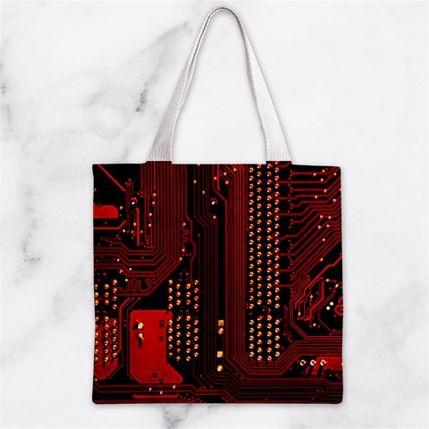 Technology Computer Circuit Zipper Grocery Tote Bag from ArtsNow.com Front
