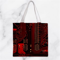 Technology Computer Circuit Zipper Grocery Tote Bag from ArtsNow.com Front