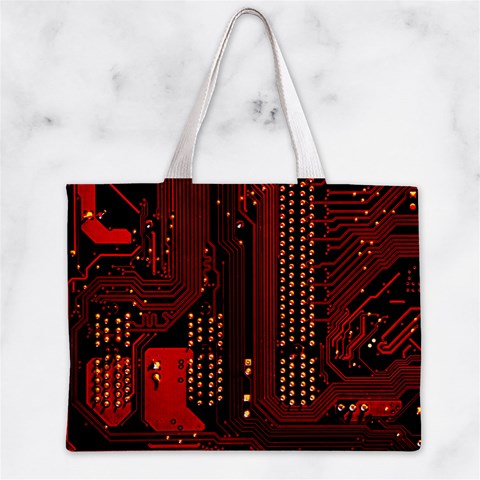 Technology Computer Circuit Zipper Mini Tote Bag from ArtsNow.com Front