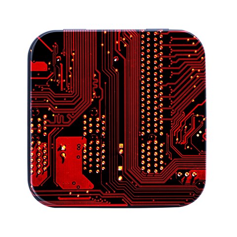 Technology Computer Circuit Square Metal Box (Black) from ArtsNow.com Front