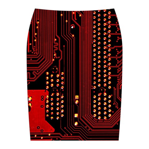 Technology Computer Circuit Midi Wrap Pencil Skirt from ArtsNow.com Back