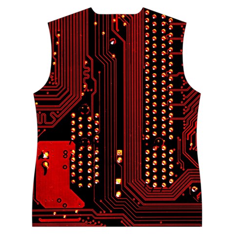 Technology Computer Circuit Women s Button Up Vest from ArtsNow.com Back