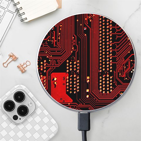 Technology Computer Circuit Wireless Fast Charger(White) from ArtsNow.com Front