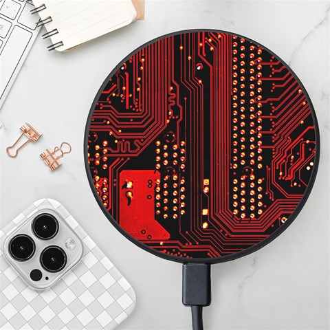 Technology Computer Circuit Wireless Fast Charger(Black) from ArtsNow.com Front