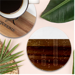 Technology Computer Circuit Marble Wood Coaster (Round)