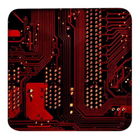Technology Computer Circuit Square Glass Fridge Magnet (4 pack) from ArtsNow.com Front
