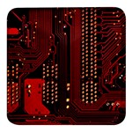 Technology Computer Circuit Square Glass Fridge Magnet (4 pack)