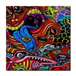 Psychedelic Trippy Hippie  Weird Art Tile Coaster