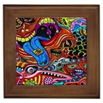 Psychedelic Trippy Hippie  Weird Art Framed Tile