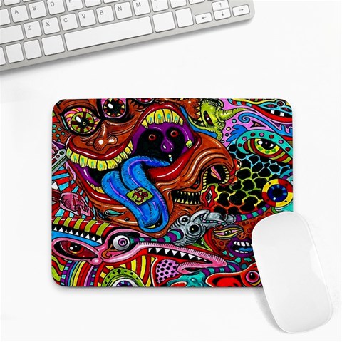 Psychedelic Trippy Hippie  Weird Art Small Mousepad from ArtsNow.com Front