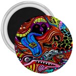 Psychedelic Trippy Hippie  Weird Art 3  Magnets