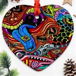 Psychedelic Trippy Hippie  Weird Art Ornament (Heart)