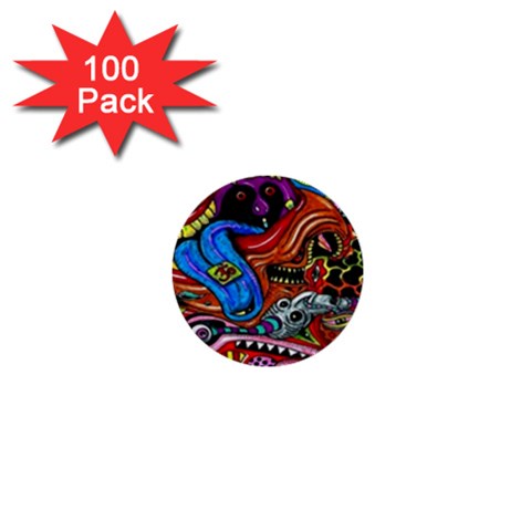 Psychedelic Trippy Hippie  Weird Art 1  Mini Buttons (100 pack)  from ArtsNow.com Front