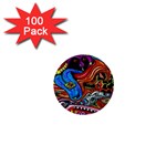 Psychedelic Trippy Hippie  Weird Art 1  Mini Buttons (100 pack) 