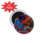 Psychedelic Trippy Hippie  Weird Art 1.75  Magnets (10 pack) 