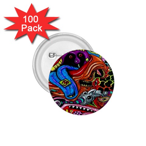 Psychedelic Trippy Hippie  Weird Art 1.75  Buttons (100 pack)  from ArtsNow.com Front