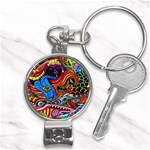 Psychedelic Trippy Hippie  Weird Art Nail Clippers Key Chain