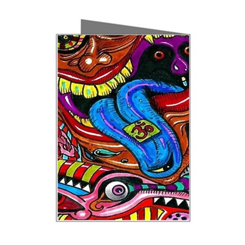 Psychedelic Trippy Hippie  Weird Art Mini Greeting Card from ArtsNow.com Right