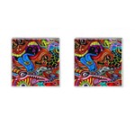 Psychedelic Trippy Hippie  Weird Art Cufflinks (Square)
