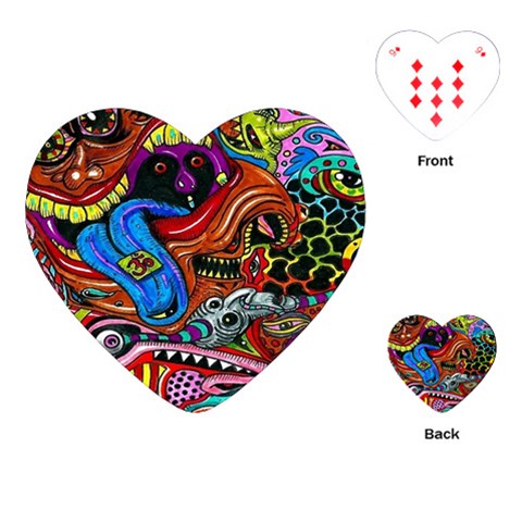 Psychedelic Trippy Hippie  Weird Art Playing Cards Single Design (Heart) from ArtsNow.com Front