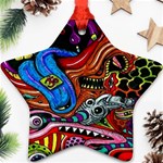Psychedelic Trippy Hippie  Weird Art Star Ornament (Two Sides)