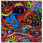 Psychedelic Trippy Hippie  Weird Art Canvas 12  x 12 