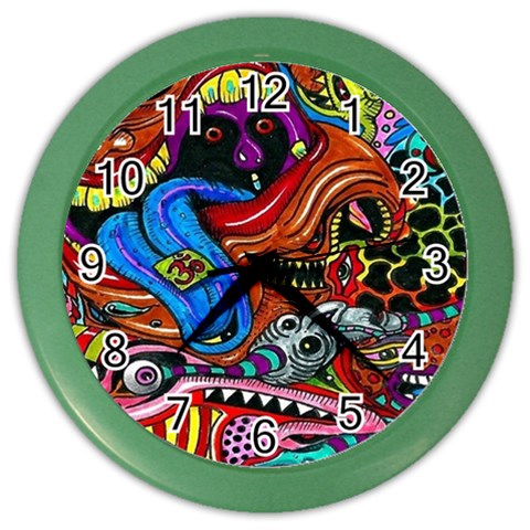 Psychedelic Trippy Hippie  Weird Art Color Wall Clock from ArtsNow.com Front